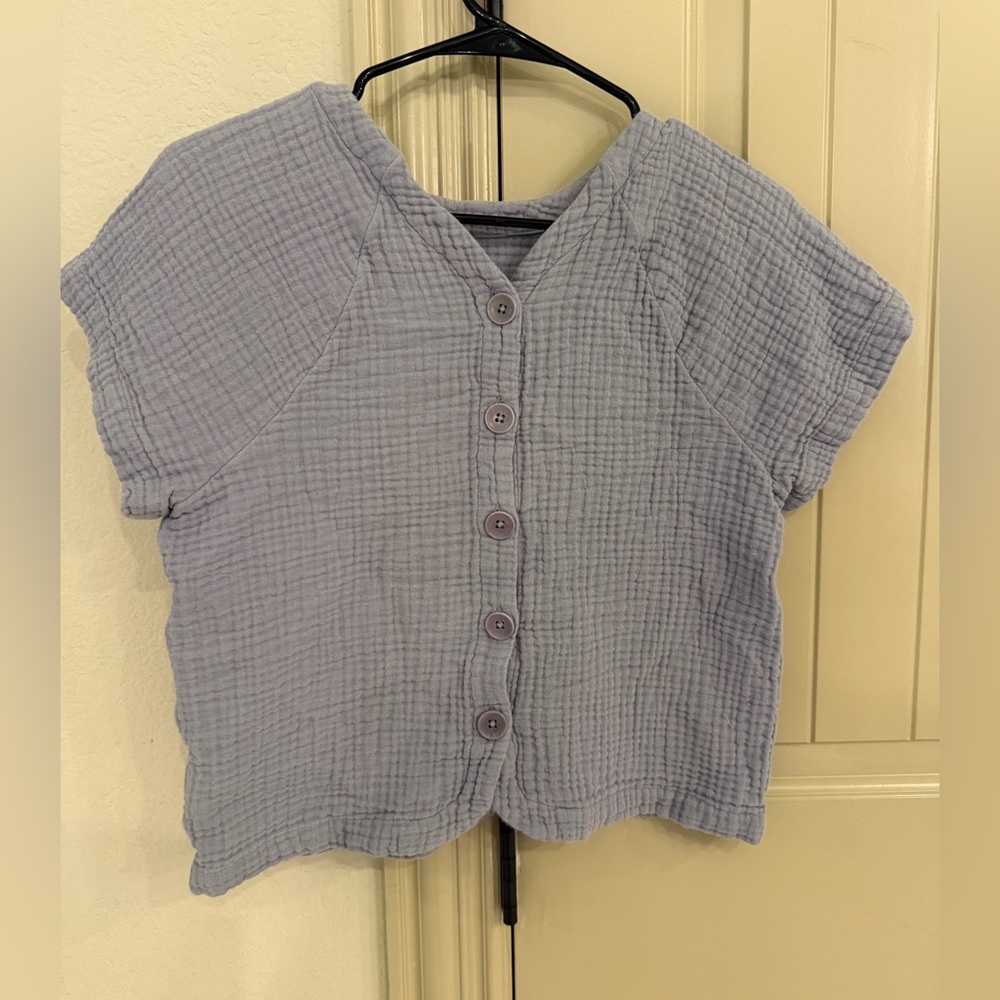 MADEWELL Lightspun Renwood Button Back Top in Faded Lavender size XS - Picture 3 of 5